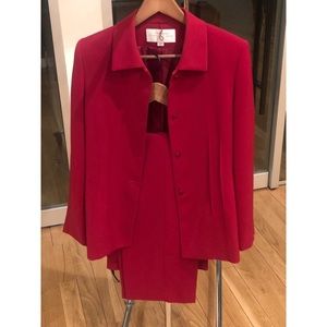 TAHARI ARTHUR S LEVINE RED PANTS SUIT S 12 PETITE
